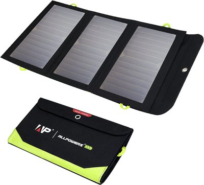 Портативная солнечная панель Allpowers 21W (IP65) с Power Bank на 10000mAh, Black 230527 фото